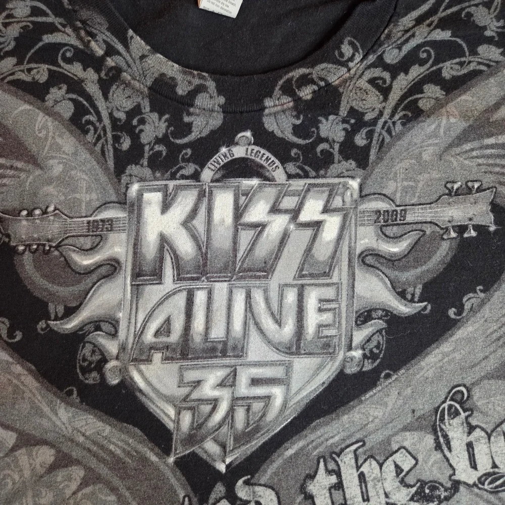 KISS Alive 35‎ Tour Shirt Mens Large Black Graphic Tee 1975-2009 Living Legends